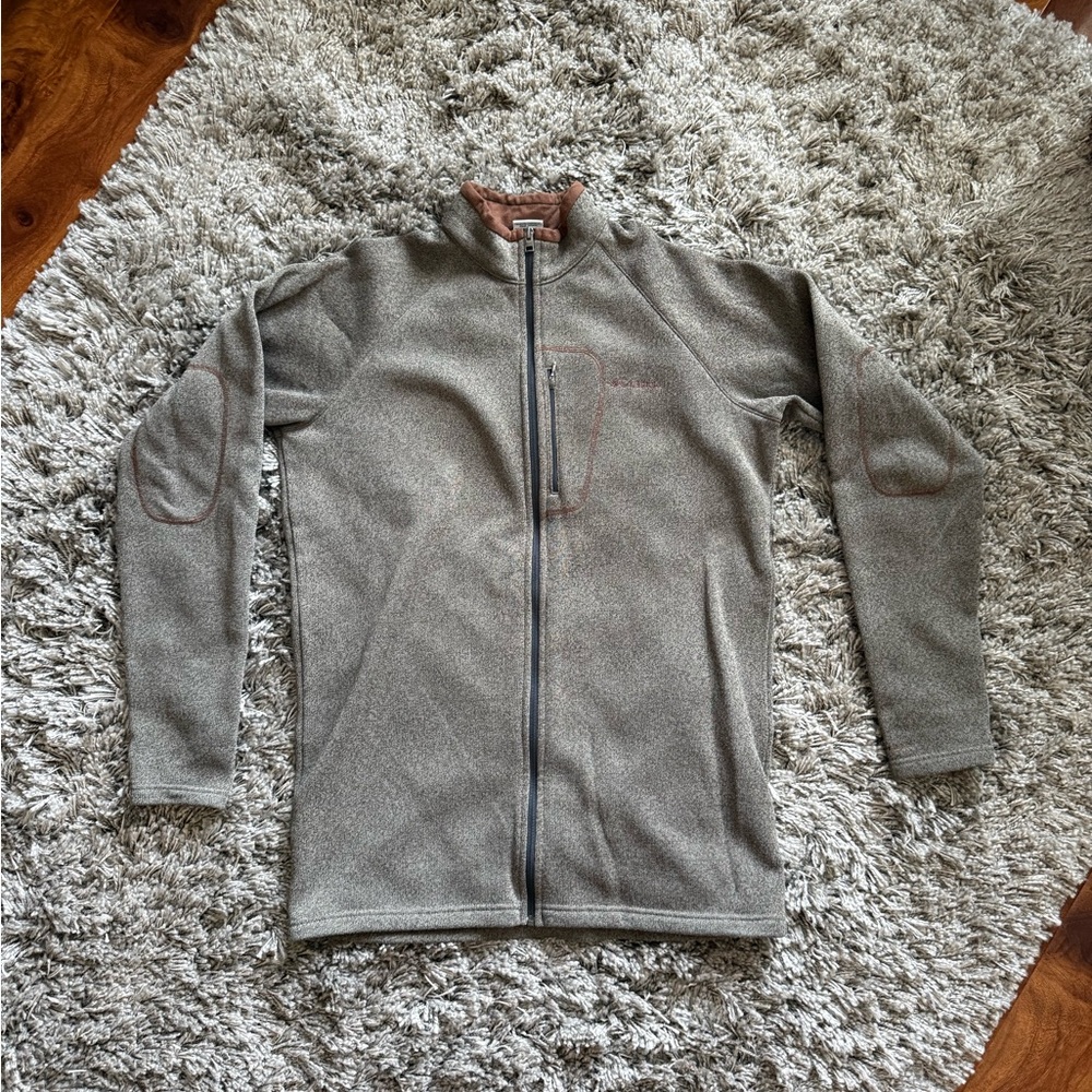 Columbia Men's TaupeBrown Zip-Up Sweater